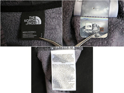 US企画 ノースフェイス 総柄 ロゴ プリント スウェット フード パーカー メンズ S 古着 The North Face プルオーバー 裏起毛 トレーナー 灰