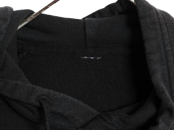 ノースフェイス 両面 プリント スウェット フード パーカー レディース М 程 古着 The North Face メッセージ トレーナー 裏起毛 ブラック