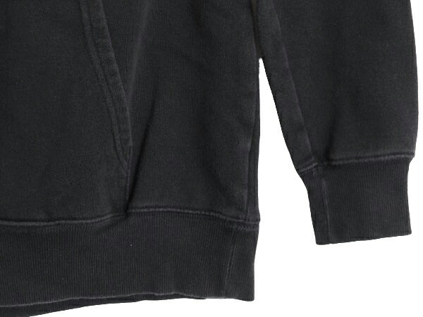 ノースフェイス 両面 プリント スウェット フード パーカー レディース М 程 古着 The North Face メッセージ トレーナー 裏起毛 ブラック
