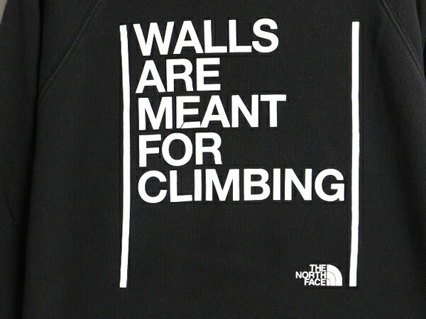ノースフェイス 両面 プリント スウェット フード パーカー レディース М 程 古着 The North Face メッセージ トレーナー 裏起毛 ブラック
