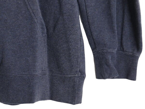 ノースフェイス プリント スウェット フード パーカー メンズ L 古着 The North Face プルオーバー 裏起毛 ヘビーウェイト トレーナー 紺