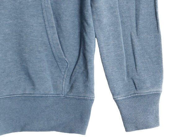 US企画 ノースフェイス プリント スウェット フード パーカー メンズ S / 古着 The North Face ボックスロゴ ワッペン 刺繍 トレーナー 青