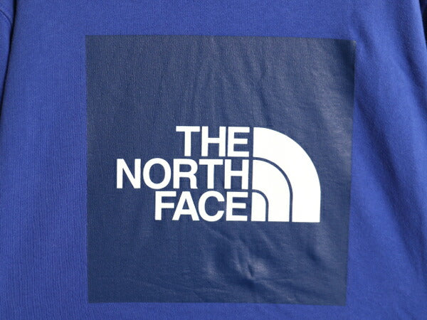 ノースフェイス 両面 プリント スウェット フード パーカー メンズ L 古着 The North Face プルオーバー 裏起毛 トレーナー アウトドア 青