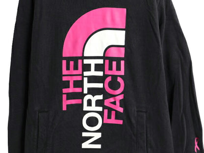 ノースフェイス プリント スウェット フード パーカー レディース L The North Face プルオーバー 裏起毛 トレーナー アウトドア ブラック