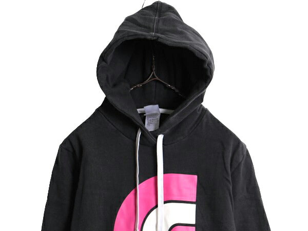 ノースフェイス プリント スウェット フード パーカー レディース L The North Face プルオーバー 裏起毛 トレーナー アウトドア ブラック