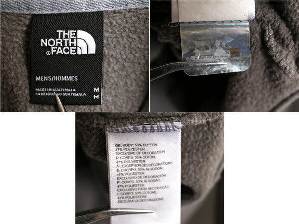 ノースフェイス プリント スウェット フード パーカー メンズ М 古着 The North Face プルオーバー 裏起毛 トレーナー アウトドア グレー