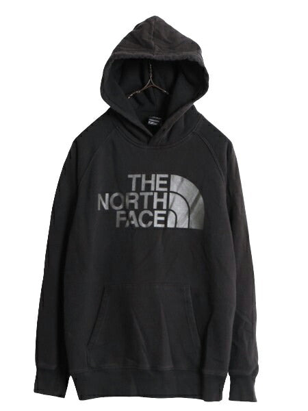 ノースフェイス プリント スウェット フード パーカー レディース S The North Face プルオーバー 裏起毛 トレーナー アウトドア ブラック
