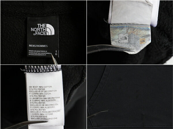 ノースフェイス プリント スウェット フード パーカー メンズ L The North Face プルオーバー 裏起毛 トレーナー 黒 アウトドア ブラック