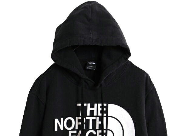 ノースフェイス プリント スウェット フード パーカー メンズ L The North Face プルオーバー 裏起毛 トレーナー 黒 アウトドア ブラック