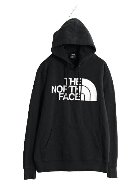 ノースフェイス プリント スウェット フード パーカー メンズ L The North Face プルオーバー 裏起毛 トレーナー 黒 アウトドア ブラック