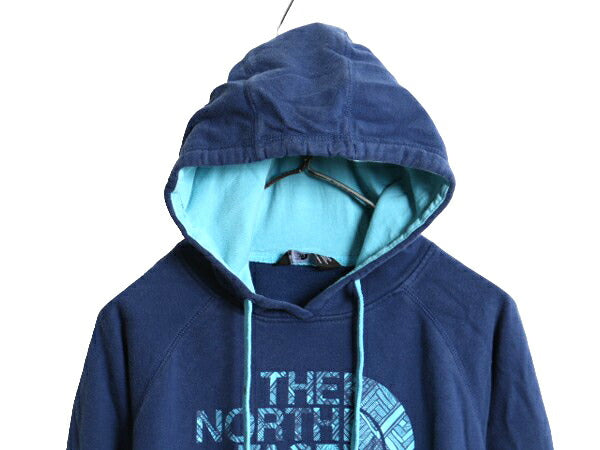 ノースフェイス プリント スウェット フード パーカー レディース М The North Face トレーナー プルオーバー 裏起毛 アウトドア 2トーン