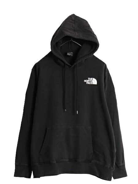 ノースフェイス 両面 プリント スウェット フード パーカー レディース XL / 古着 The North Face トレーナー アウトドア プルオーバー 黒