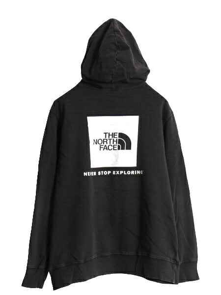 ノースフェイス 両面 プリント スウェット フード パーカー レディース XL / 古着 The North Face トレーナー アウトドア プルオーバー 黒