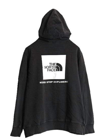 ノースフェイス 両面 プリント スウェット フード パーカー レディース XL / 古着 The North Face トレーナー アウトドア プルオーバー 黒