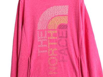 ノースフェイス プリント スウェット フード パーカー レディース L / The North Face 裏起毛 トレーナー プルオーバー アウトドア ピンク