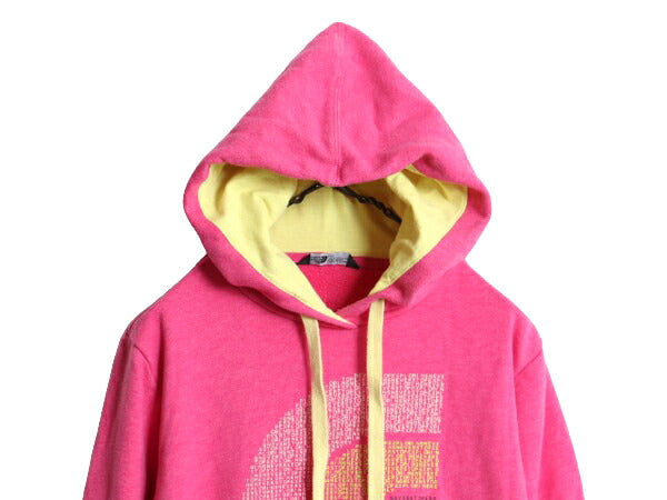 ノースフェイス プリント スウェット フード パーカー レディース L / The North Face 裏起毛 トレーナー プルオーバー アウトドア ピンク