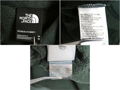 ノースフェイス ロゴ プリント スウェット フード パーカー レディース М 古着 The North Face 裏起毛 トレーナー プルオーバー グリーン