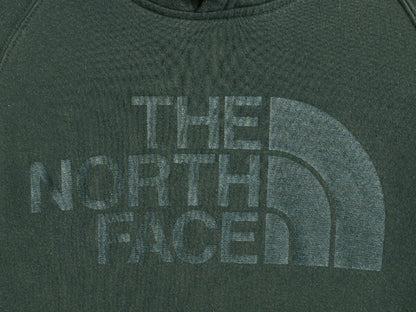 ノースフェイス ロゴ プリント スウェット フード パーカー レディース М 古着 The North Face 裏起毛 トレーナー プルオーバー グリーン