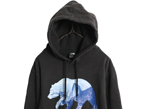 ノースフェイス グラフィック ベア プリント スウェット フード パーカー メンズ М / The North Face プルオーバー 裏起毛 アウトドア 黒