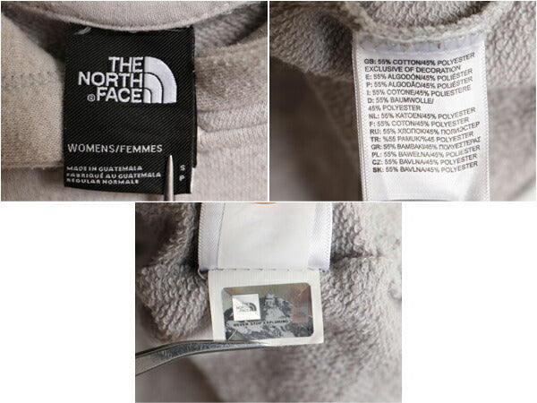 ノースフェイス プリント スウェット フード パーカー レディース S The North Face トレーナー プルオーバー スエット アウトドア グレー