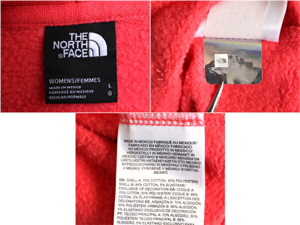 ノースフェイス 両面 プリント スウェット フード パーカー レディース L 古着 The North Face アウトドア トレーナー プルオーバー 裏起毛