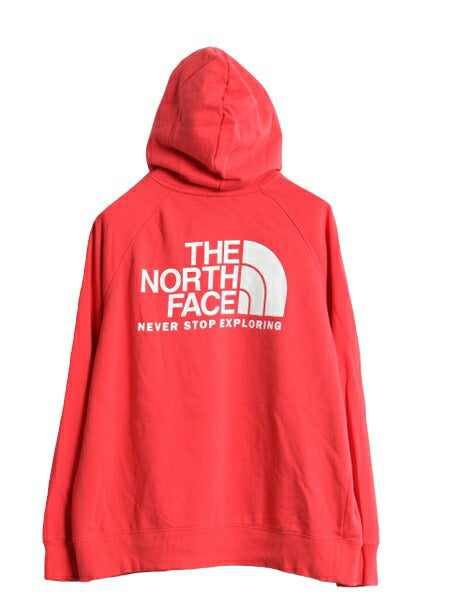 ノースフェイス 両面 プリント スウェット フード パーカー レディース L 古着 The North Face アウトドア トレーナー プルオーバー 裏起毛