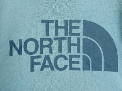 ノースフェイス プリント スウェット フード パーカー メンズ М 古着 The North Face プルオーバー 裏起毛 トレーナー アウトドア ブルー