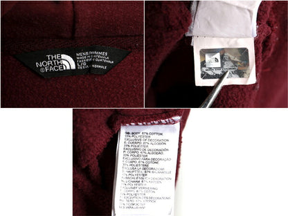 ノースフェイス プリント スウェット フード パーカー メンズ L The North Face プルオーバー 裏起毛 トレーナー アウトドア バーガンディ