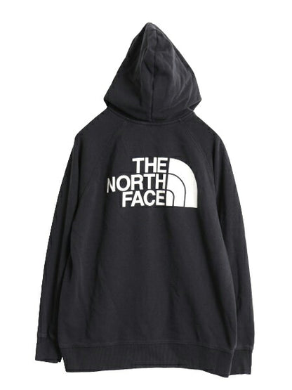ノースフェイス フルジップ 両面 プリント スウェット フード パーカー レディース М / The North Face アウトドア ワンポイント ブラック