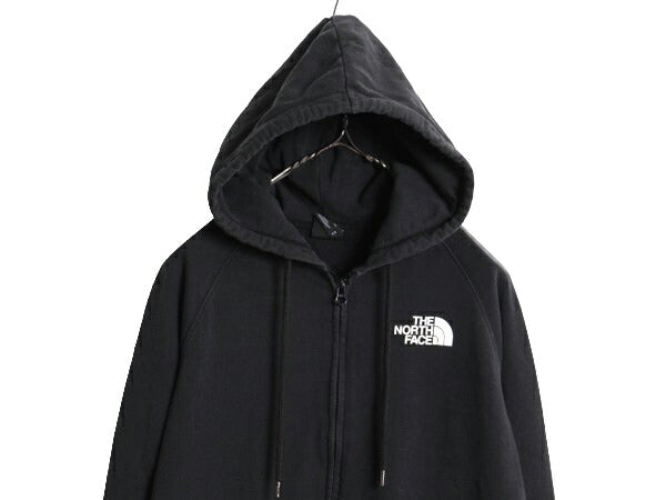 ノースフェイス フルジップ 両面 プリント スウェット フード パーカー レディース М / The North Face アウトドア ワンポイント ブラック