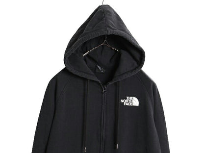 ノースフェイス フルジップ 両面 プリント スウェット フード パーカー レディース М / The North Face アウトドア ワンポイント ブラック