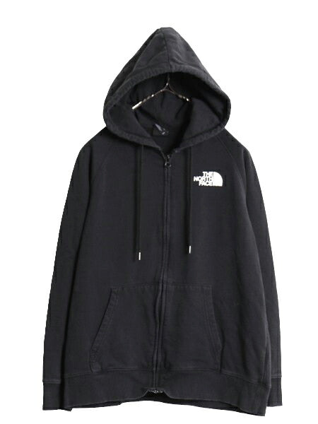 ノースフェイス フルジップ 両面 プリント スウェット フード パーカー レディース М / The North Face アウトドア ワンポイント ブラック