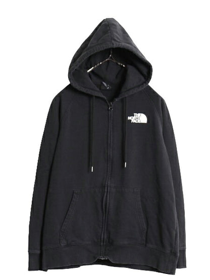 ノースフェイス フルジップ 両面 プリント スウェット フード パーカー レディース М / The North Face アウトドア ワンポイント ブラック