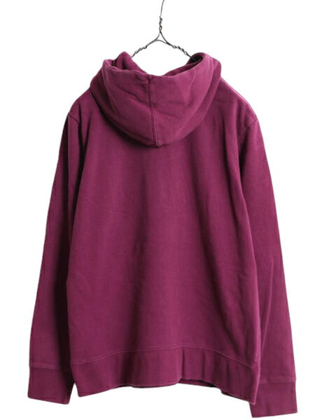 ノースフェイス プリント スウェット フード パーカー レディース XL 古着 The North Face トレーナー プルオーバー アウトドア 裏起毛 紫