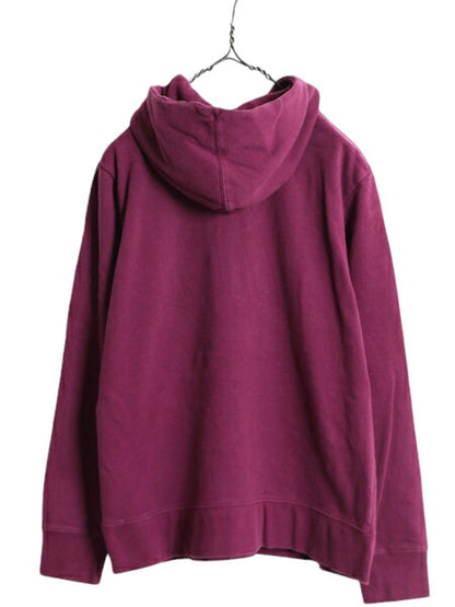 ノースフェイス プリント スウェット フード パーカー レディース XL 古着 The North Face トレーナー プルオーバー アウトドア 裏起毛 紫