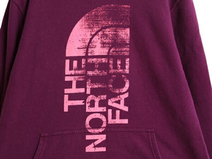 ノースフェイス プリント スウェット フード パーカー レディース XL 古着 The North Face トレーナー プルオーバー アウトドア 裏起毛 紫