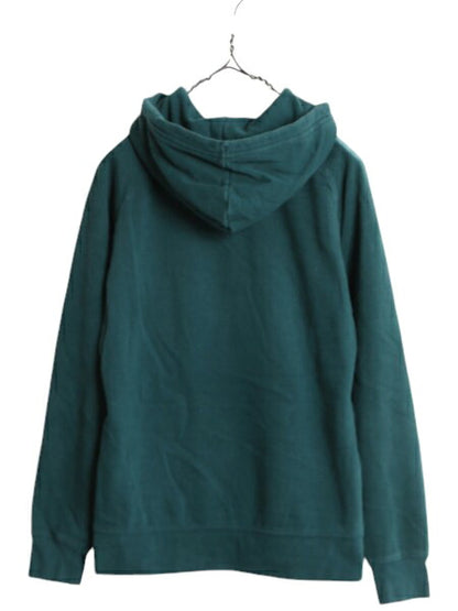 US企画 ノースフェイス プリント スウェット フード パーカー レディース S / 古着 The North Face アウトドア トレーナー 裏起毛 グリーン
