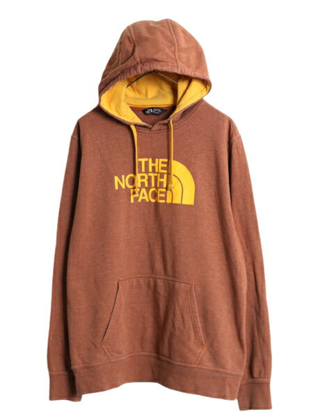 ノースフェイス ロゴ プリント スウェット フード パーカー メンズ L The North Face 裏起毛 トレーナー プルオーバー アウトドア ツートン
