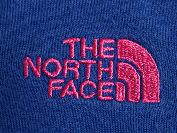 ノースフェイス スウェット フード パーカー レディース XS 古着 The North Face トレーナー スエット 裏起毛 ロゴ 刺繍 アウトドア ブルー