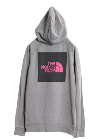 ノースフェイス 両面 プリント スウェット フード パーカー レディース М The North Face プルオーバー 裏起毛 トレーナー アウトドア 灰