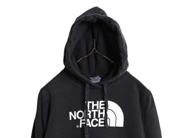 ノースフェイス プリント スウェット フード パーカー レディース S The North Face プルオーバー 裏起毛 トレーナー アウトドア ブラック