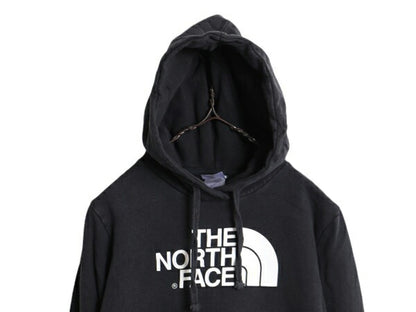 ノースフェイス プリント スウェット フード パーカー レディース S The North Face プルオーバー 裏起毛 トレーナー アウトドア ブラック