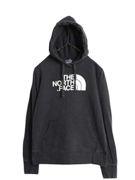 ノースフェイス プリント スウェット フード パーカー レディース S The North Face プルオーバー 裏起毛 トレーナー アウトドア ブラック