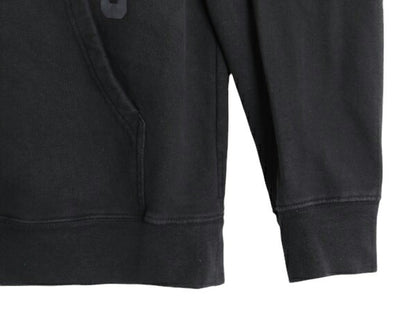 ノースフェイス プリント スウェット フード パーカー メンズ L 古着 The North Face トレーナー プルオーバー 裏起毛 アウトドア ブラック