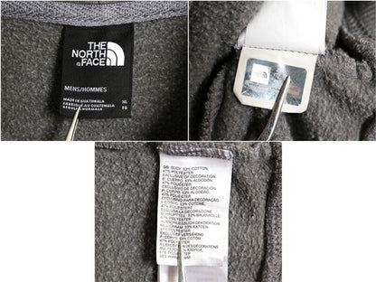 US企画 ノースフェイス プリント スウェット フード パーカー メンズ XL 古着 The North Face ボックスロゴ ワッペン 刺繍 トレーナー 灰
