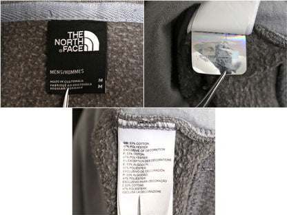 ノースフェイス プリント スウェット フード パーカー メンズ М 古着 The North Face プルオーバー 裏起毛 トレーナー アウトドア グレー