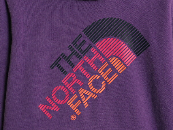 ノースフェイス プリント スウェット フード パーカー レディース М The North Face プルオーバー 裏起毛 トレーナー アウトドア パープル