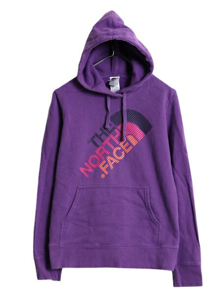 ノースフェイス プリント スウェット フード パーカー レディース М The North Face プルオーバー 裏起毛 トレーナー アウトドア パープル