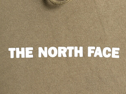 ノースフェイス 両面 プリント スウェット フード パーカー メンズ L The North Face プルオーバー 裏起毛 トレーナー アウトドア ベージュ