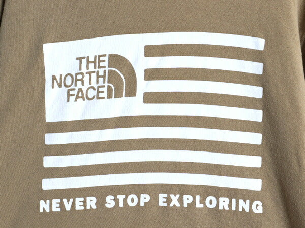 ノースフェイス 両面 プリント スウェット フード パーカー メンズ L The North Face プルオーバー 裏起毛 トレーナー アウトドア ベージュ